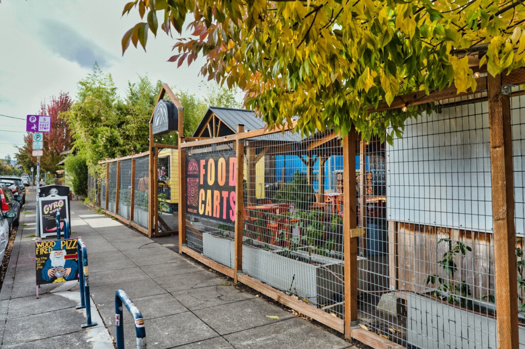 The entrance to Alberta Carts food cart pod on NE Alberta Street in Portland